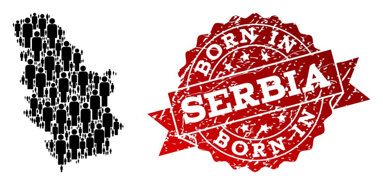 Serbian People Crowd Composition Of Population Map Of Serbia